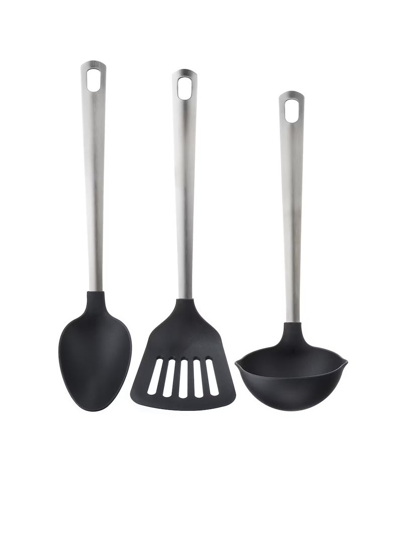3-piece kitchen utensil set, black/stainless steel - Image 2