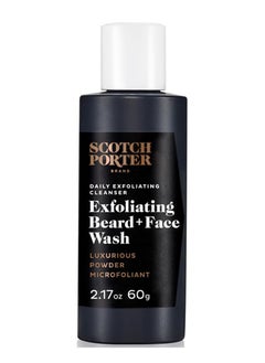 scotch porter Scotch Porter Exfoliating Beard Wash & Face Cleanser for Men, Travel Friendly | Formulated with Non-Toxic Ingredients, Free of Parabens, Sulfates & Silicones | Vegan | 2.17 oz Bottle  - Image 1