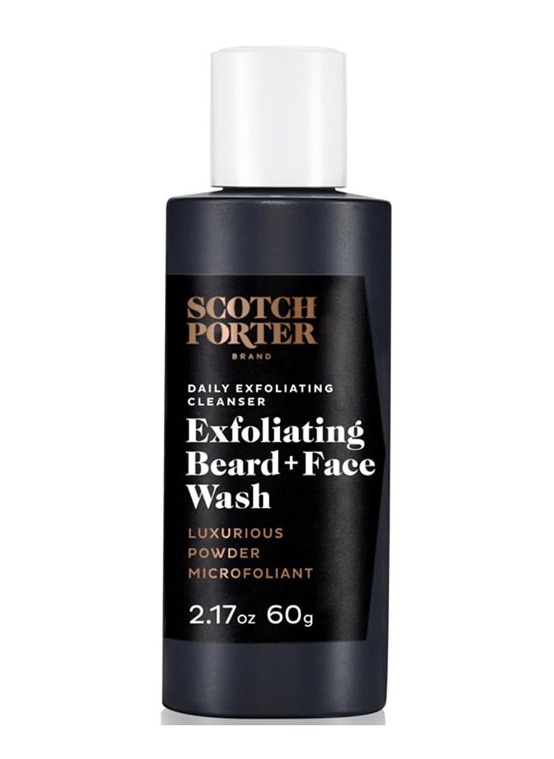 scotch porter Scotch Porter Exfoliating Beard Wash & Face Cleanser for Men, Travel Friendly | Formulated with Non-Toxic Ingredients, Free of Parabens, Sulfates & Silicones | Vegan | 2.17 oz Bottle  - Image 1