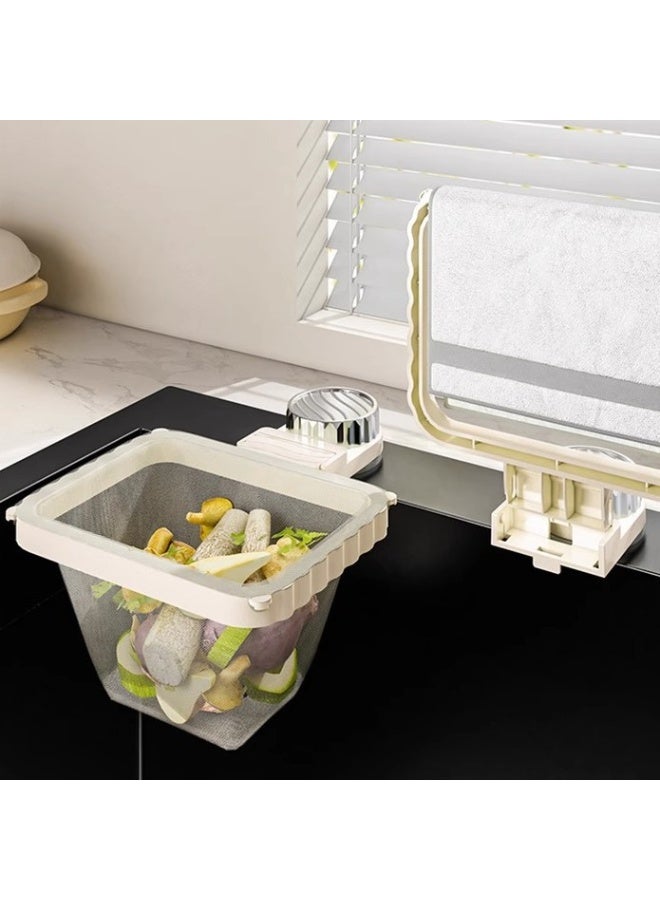 HOMESTAR Suction Cup Sink Strainer with 50 Filter Bags - Kitchen Food Waste Collector, Leftovers Catcher for Drain, Anti-Clogging Mesh Net - Image 2