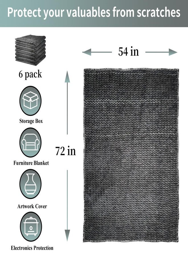 Shinok Textile Moving Blankets 54 x 72in Lightweight Packing Blankets for Furniture Moving Wrapping 6 Pack Furniture Pads for Moving Quilted Mover - Image 2