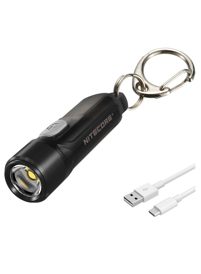 NITECORE Keychain Flashlight, Durable USB C Rechargeable Flashlight, Lightweight And Portable Torch, Super Bright Penlight With Red And Blue Light, (1pc, Black) - Image 1