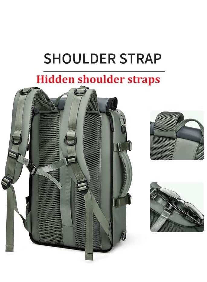عربست 18 "حقيبة الظهر السفر، حقيبة الظهر التجارية مقاومة للماء للكمبيوتر المحمول مع حقيبة الأحذية مخفية USB ميناء الشحن، مكافحة السرقة، مقاومة للخدش، حقيبة الظهر المشي لمسافات طويلة، العودة إلى حقيبة المدرسة (الأخضر العسكري) - Image 2