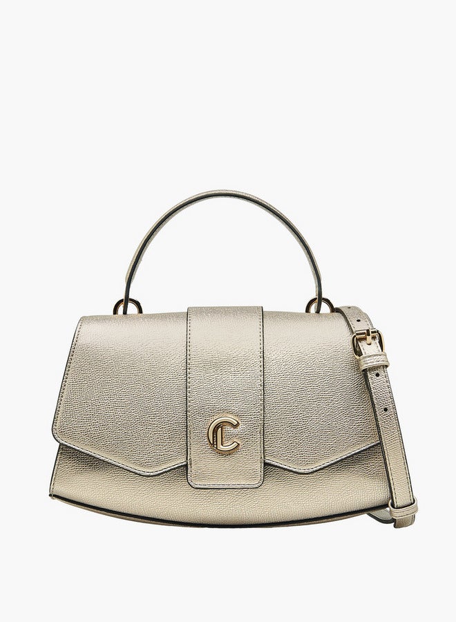 لو كونفورت حقيبة كروس بودي بنقوش مع حزام قابل للفصل وإغلاق بالغطاء - Image 1