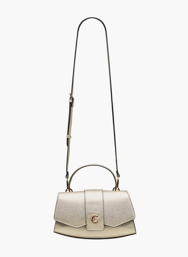 لو كونفورت حقيبة كروس بودي بنقوش مع حزام قابل للفصل وإغلاق بالغطاء - Image 3