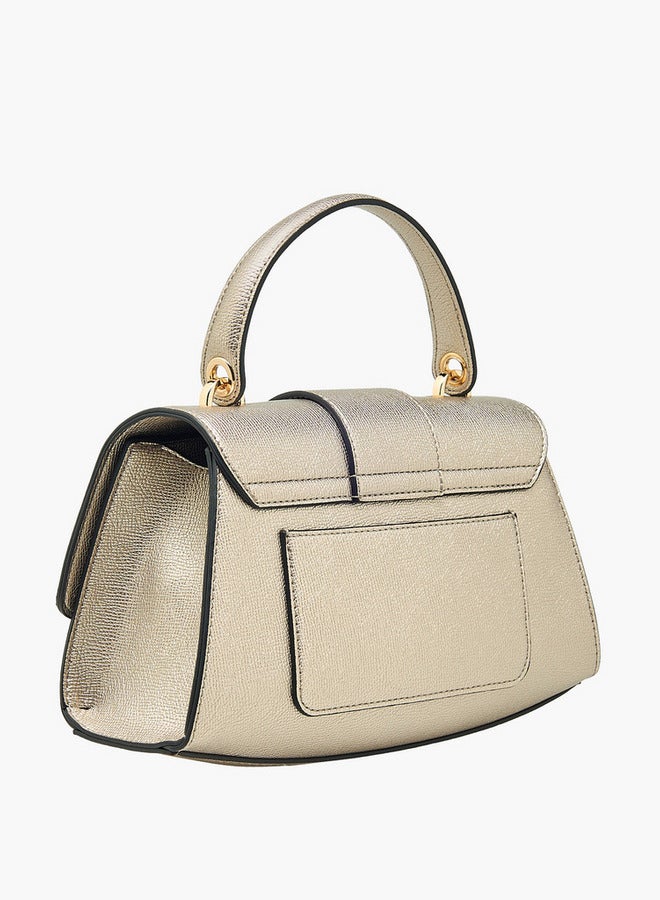 لو كونفورت حقيبة كروس بودي بنقوش مع حزام قابل للفصل وإغلاق بالغطاء - Image 4