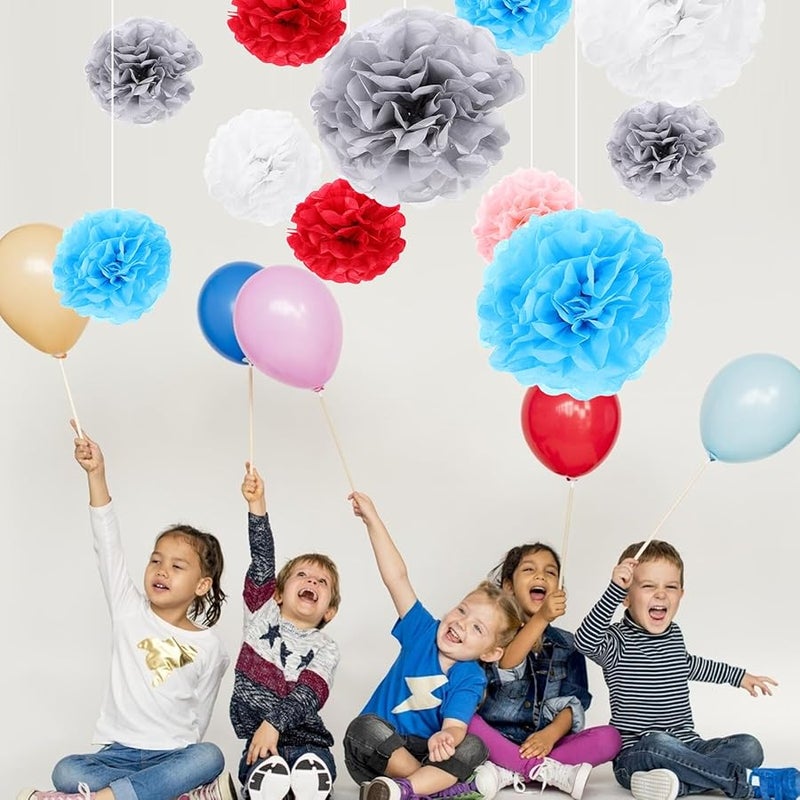 50 Pcs Lightweight Tissue Paper Pom Poms Flower Balls For Wedding Party Decorations - Image 4