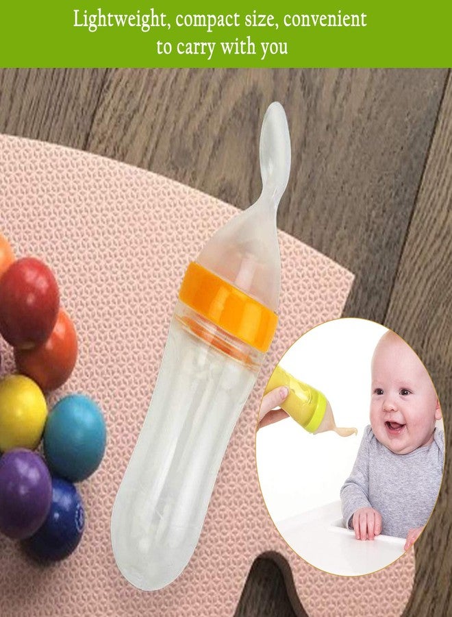 Safe-O-Kid® (Pack of 2) BPA-Free Silicone Squeezy Food Feeder Spoon – Non-Toxic, Soft, Easy-to-Use, Perfect for Introducing Solid Foods to Your Baby, Safe and Durable, Yellow, 90ml - Image 5