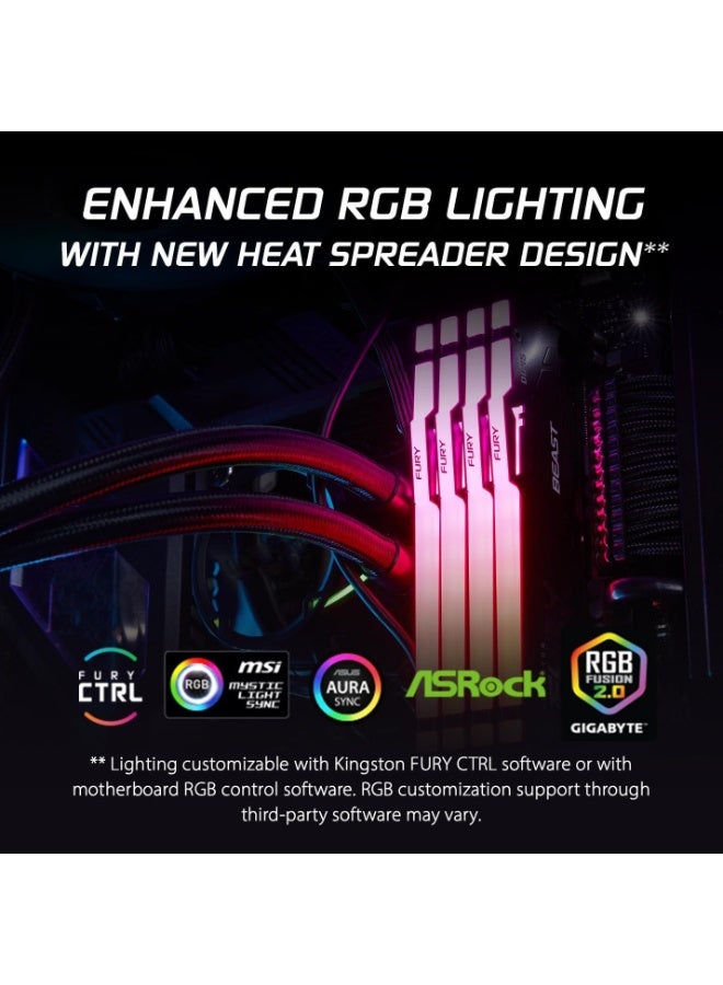 فيوري ذاكرة سطح المكتب FURY Beast RGB سعة 32 جيجابايت قطعتان في 16 جيجابايت بسرعة 6000 ميجا نقلة ثانية DDR5 CL36 معرض AMD طقم من قطعتين KF560C36BBE2AK2-32 - Image 4