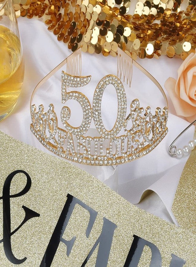 FASOTY 50th Birthday Decorations - Sash, Crowns, Tiara & Gifts for Fabulous Women - Party Decor - Image 2