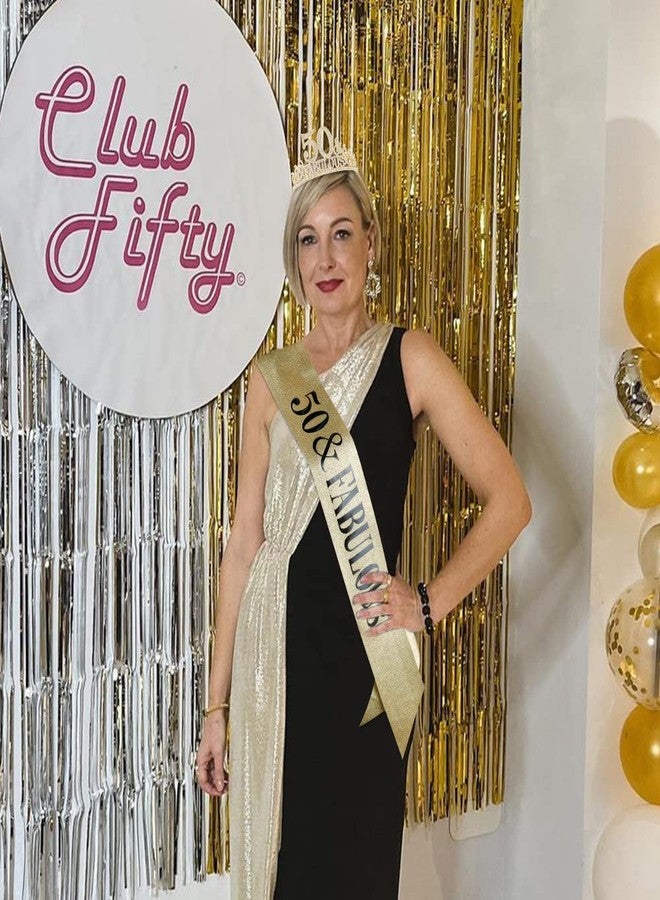 FASOTY 50th Birthday Decorations - Sash, Crowns, Tiara & Gifts for Fabulous Women - Party Decor - Image 3