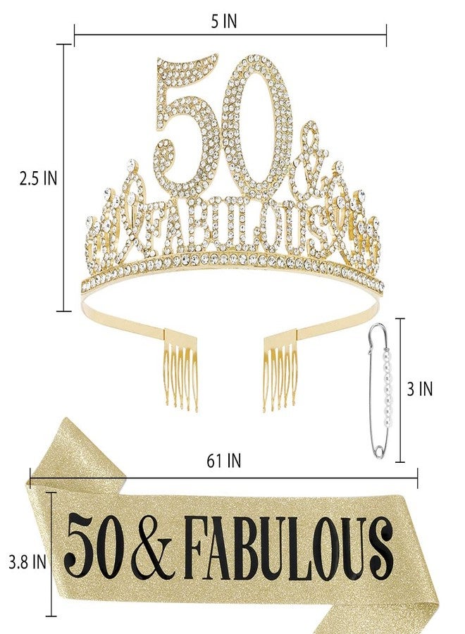 FASOTY 50th Birthday Decorations - Sash, Crowns, Tiara & Gifts for Fabulous Women - Party Decor - Image 4