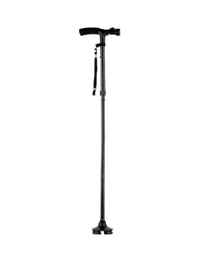 Param Aluminium Safety Walking Stick 4 Head Pivoting Trusty Cane (Black, 10 x 16 x 10 cm) - Image 2