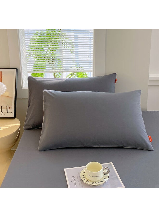 Hodo Class A Pure Cotton Pillowcase Set Of Two, All-cotton Woven Pillow Cover, Thickened Inner Liner, 48x74cm, Dark Gray - Image 5