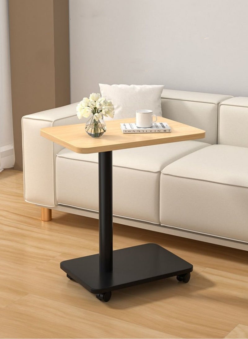 شو وو طاولة جانبية على شكل حرف C، طاولات أريكة تنزلق أسفلها، طاولة جانبية على شكل حرف C بعجلات، طاولة جانبية صغيرة على شكل حرف C لغرفة المعيشة وغرفة النوم، طاولة صينية للمشروبات والوجبات الخفيفة - Image 1