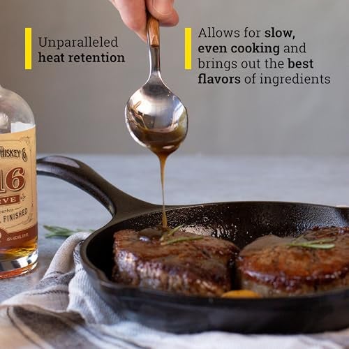Lodge 8" Cast Iron Skillet - Chef Collection - Perfect Sear - Ergonomic Handles - Superior Heat Retention - Cast Iron Cookware & Skillet - Image 4