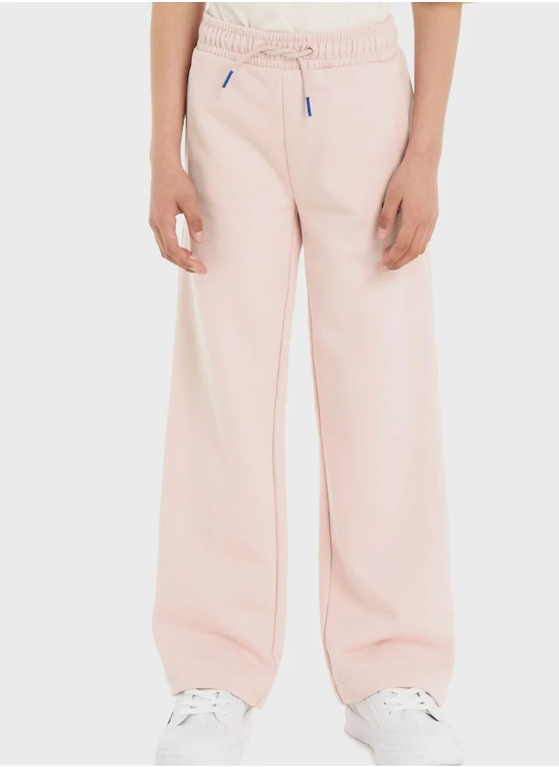 TOMMY HILFIGER Kids Script Wide Sweatpants