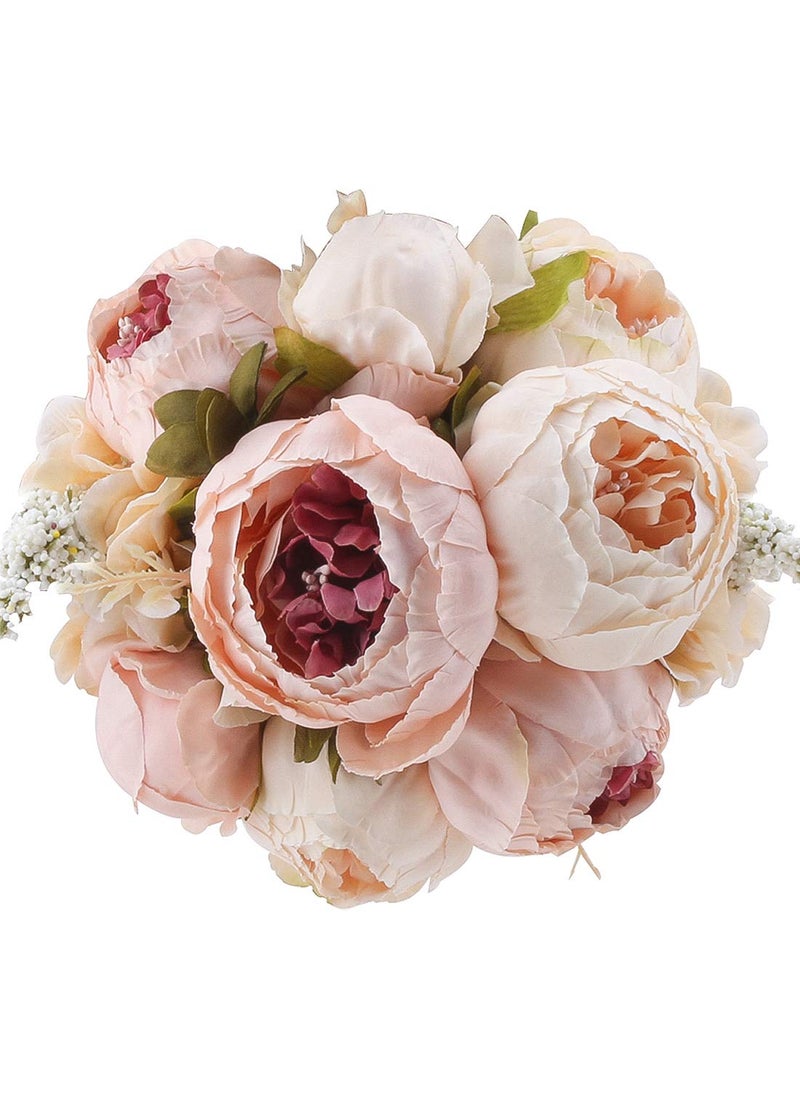 Flojery Flojery Silk Peony Bouquet Vintage Artificial Peonies Flower for Home Wedding Party Decor 1pcs Light Pink 