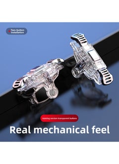 GT02 Chicken Eating Artifact K03 Fourth Generation Protector Adapted To Mobile Phone Radiator Fan Finger Set Game Handle-Product Color:GT02 Transparent Pair (metal Keys)