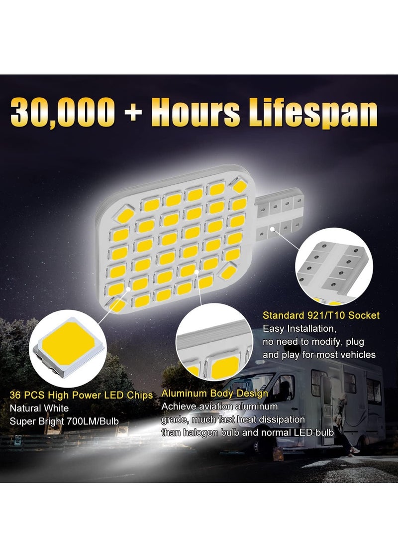 SYOSI 10 قطع مصابيح LED داخلية بيضاء طبيعية لمركبة التخييم والعربة المنزلية وإضاءة السقف الداخلية  - Image 2