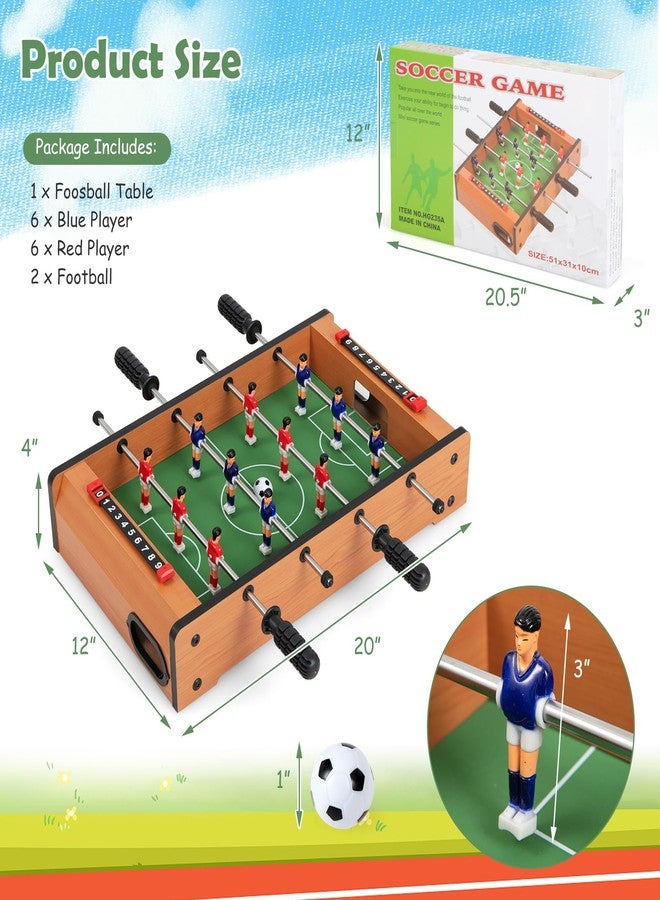 Goplus Foosball Table, 20 Inch Mini Tabletop Soccer Table with 2 Balls, Score Keepers, Portable Football Table for Kids, Family Night, Game Rooms - Image 4