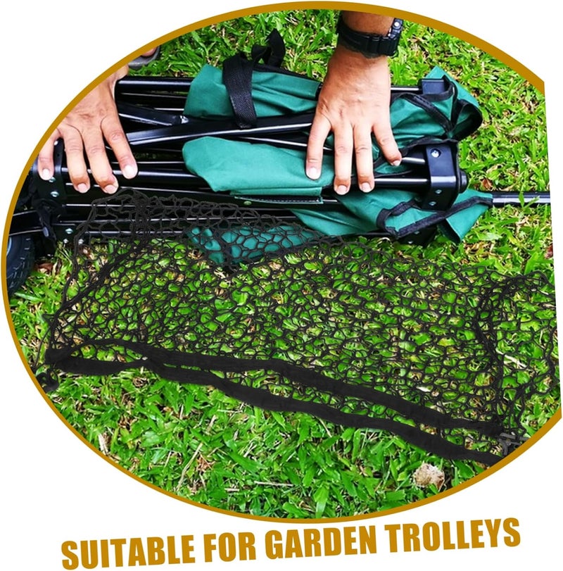 Natural tone color options Elastic Cargo Net for Camping Trolley Universal Garden Cart Net Hooks Foldable Beach Wagon Shade Attachment Heavy Duty Luggage Cover for Outdoor Use Salt resistant coating - Image 3