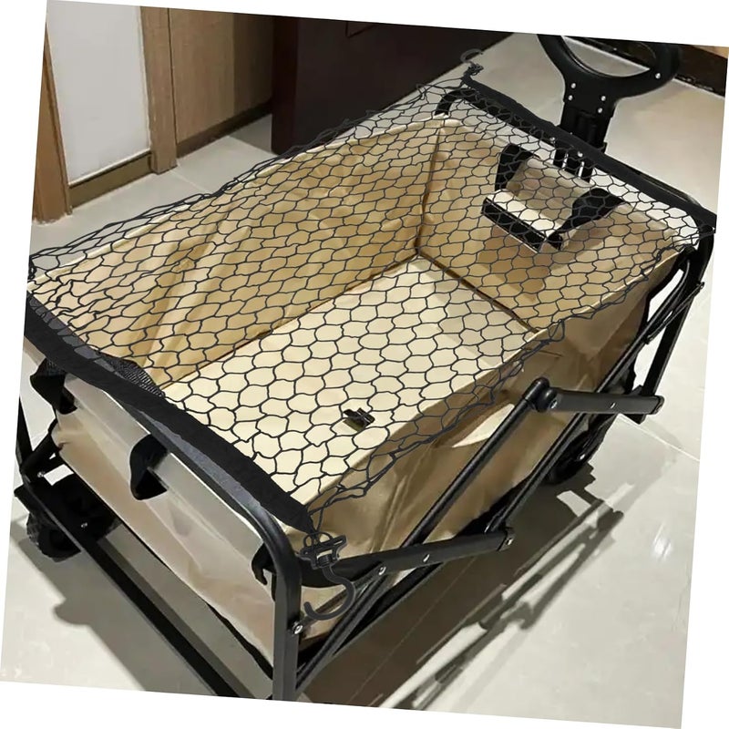 Natural tone color options Elastic Cargo Net for Camping Trolley Universal Garden Cart Net Hooks Foldable Beach Wagon Shade Attachment Heavy Duty Luggage Cover for Outdoor Use Salt resistant coating - Image 5