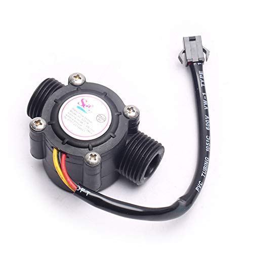 DEVMO 1/2'' Water Flow Hall Sensor Control Switch Fluid Flow Meter Flowmeter Counter 1-30L/min Compatible with Ar-duino - Image 1