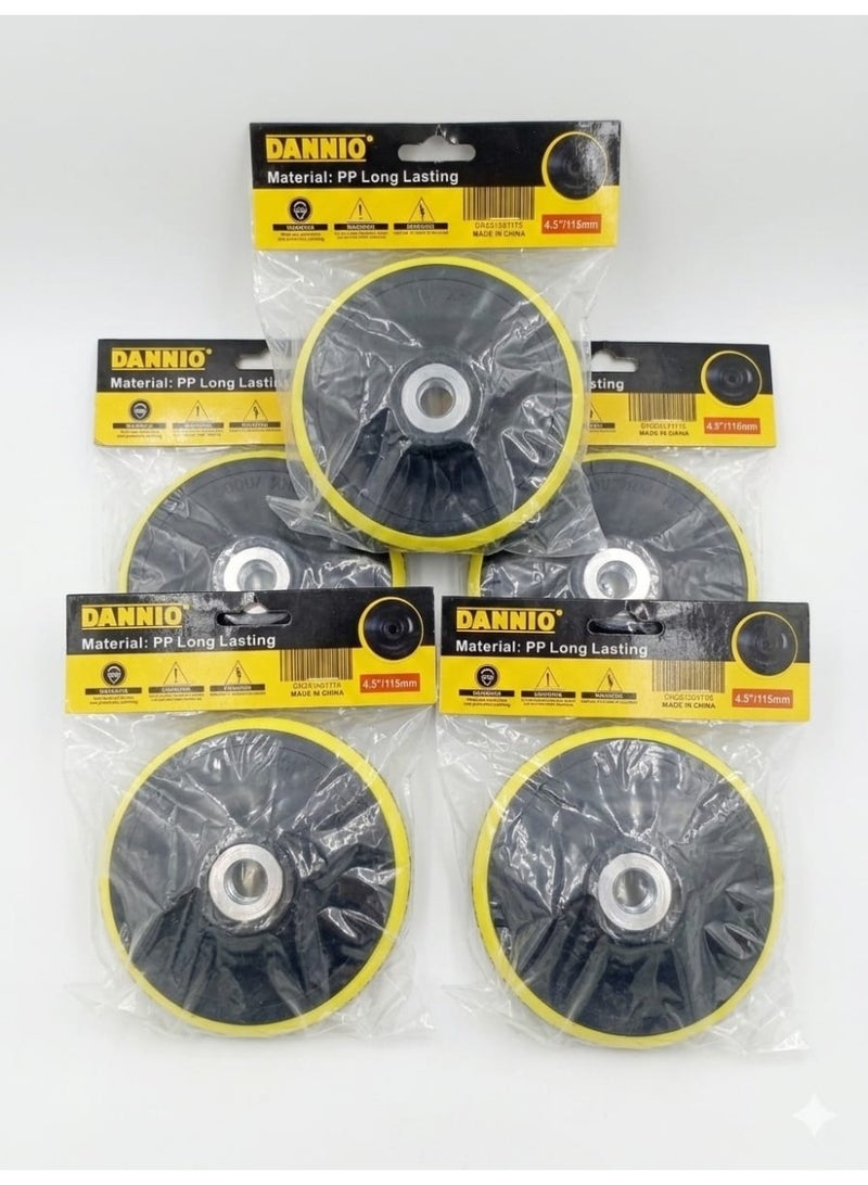 Dannio 4.5" Sanding Pad with Hook and Loop 5 pc