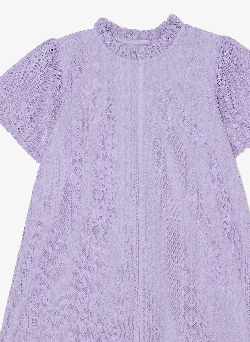 Ripples Girls Lace Short Sleeves Dress