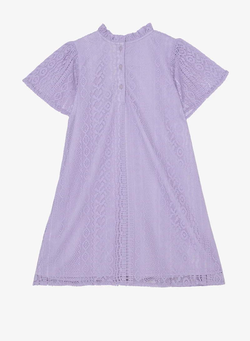 Ripples Girls Lace Short Sleeves Dress