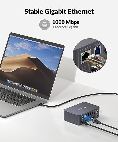 v AV Access AV Access Docking Station Dual Monitor, KVM Switch 2 Monitors 2 Computers (Laptop & Desktop), USB-C Charge & Ethernet for Laptop, EDID, 4K@60Hz Dual HDMI Output, 120W Power Adapter, 5xUSB, Audio, SD - Image 3