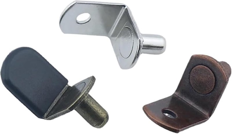 Glass Clamp Bracket Cabinet Support Shelf Pin 7 Word Angle Code Metal Fixation Style 1 Bronze 100pcs - Image 2