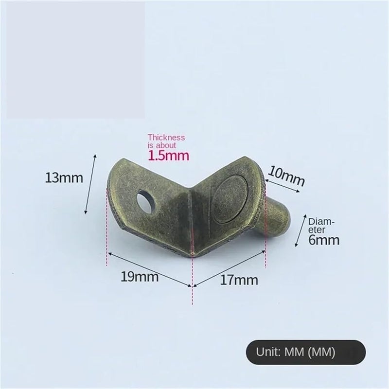 Glass Clamp Bracket Cabinet Support Shelf Pin 7 Word Angle Code Metal Fixation Style 1 Bronze 100pcs - Image 3