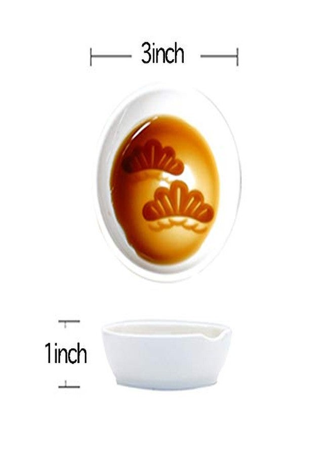 MISS TUTU 4pcs Ceramic Japanese Relief Seasoning Dishes Relish Plate Appetizer Plates,3inches - Image 2