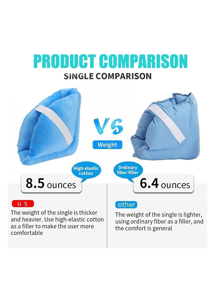KASTWAVE Heel Protector Cushion, Foot Support Pillow-Heel Cushion Protector Pillow for Relief Foot Pressure, Heel Protectors for Standard Size or Bariatric Patients, Extra Gentle Velvet Fabric (1 Pcs, Blue) - Image 3