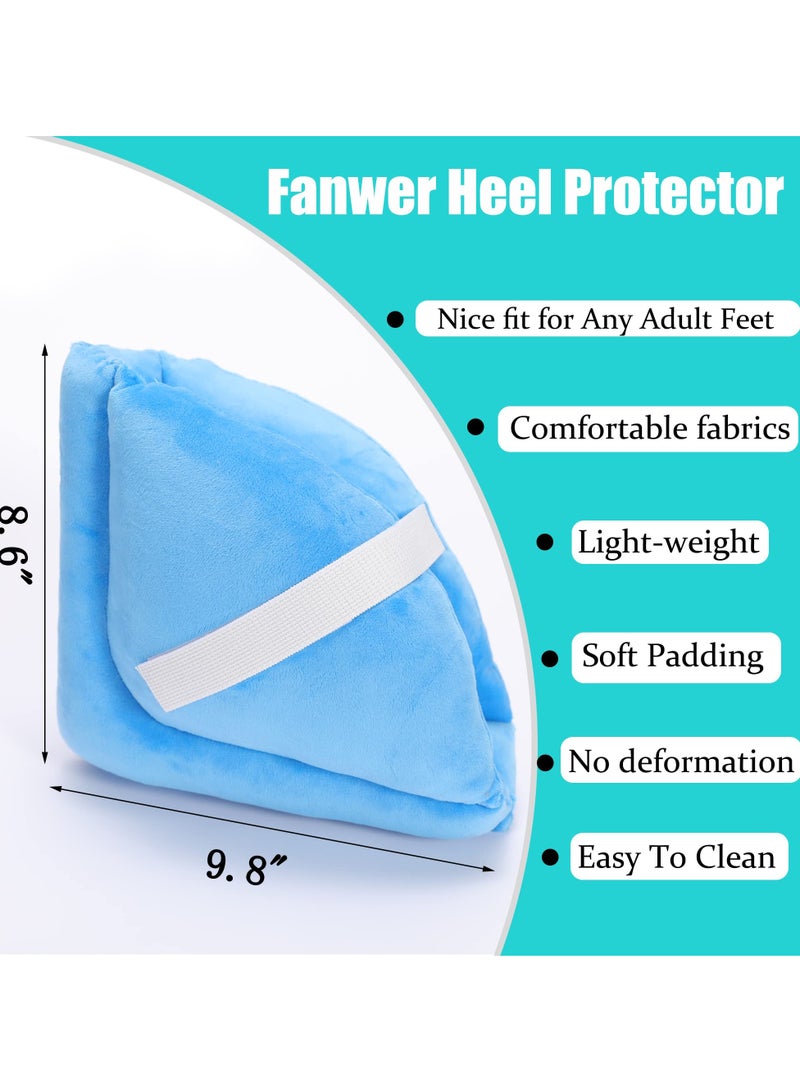 KASTWAVE Heel Protector Cushion, Foot Support Pillow-Heel Cushion Protector Pillow for Relief Foot Pressure, Heel Protectors for Standard Size or Bariatric Patients, Extra Gentle Velvet Fabric (1 Pcs, Blue) - Image 2