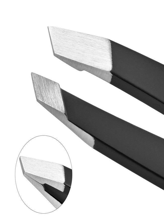 Smafixt Tweezers for Women and Men Facial hair, 2-Pack Slant and Point Precision Eyebrow Tweezers Set for Splinter and Ingrown Hair Removal - Image 4
