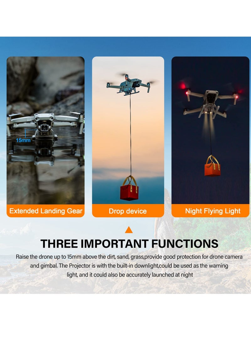 KASTWAVE - نظام إسقاط الهواء مع معدات الهبوط لـ DJI Air 2s/Mavic Air 2 بدون طيار، قابل للطي، إطلاق إسقاط الهواء، جهاز إسقاط الهواء متعدد المشاهد، رمي رمي رمي رمي طعم السمك، ملحقات توسيع القطر عن بعد - Image 1