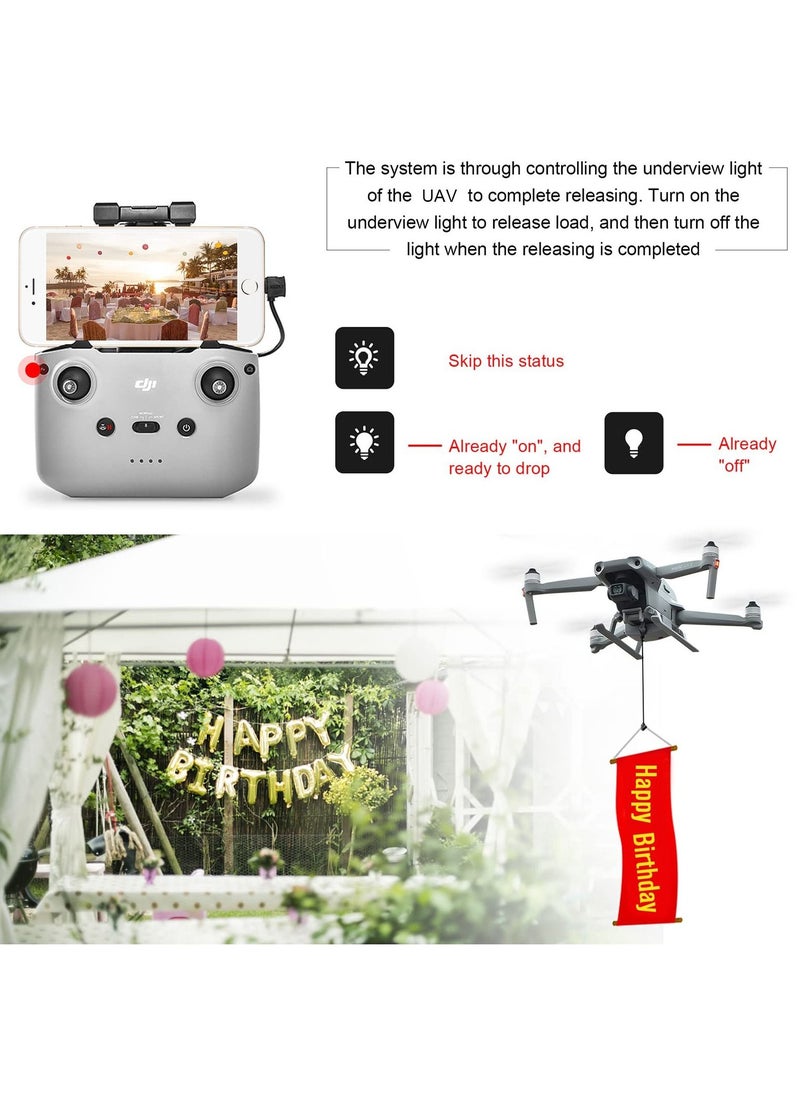 KASTWAVE - نظام إسقاط الهواء مع معدات الهبوط لـ DJI Air 2s/Mavic Air 2 بدون طيار، قابل للطي، إطلاق إسقاط الهواء، جهاز إسقاط الهواء متعدد المشاهد، رمي رمي رمي رمي طعم السمك، ملحقات توسيع القطر عن بعد - Image 1
