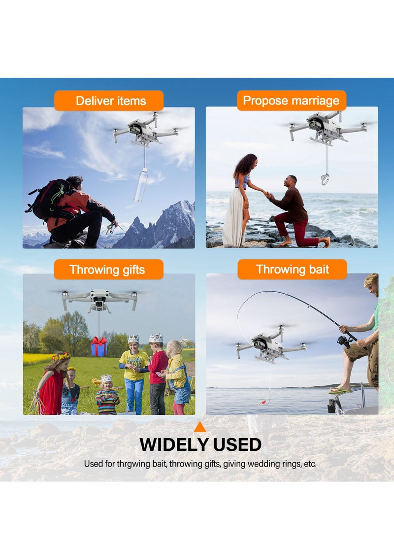 KASTWAVE - نظام إسقاط الهواء مع معدات الهبوط لـ DJI Air 2s/Mavic Air 2 بدون طيار، قابل للطي، إطلاق إسقاط الهواء، جهاز إسقاط الهواء متعدد المشاهد، رمي رمي رمي رمي طعم السمك، ملحقات توسيع القطر عن بعد - Image 1
