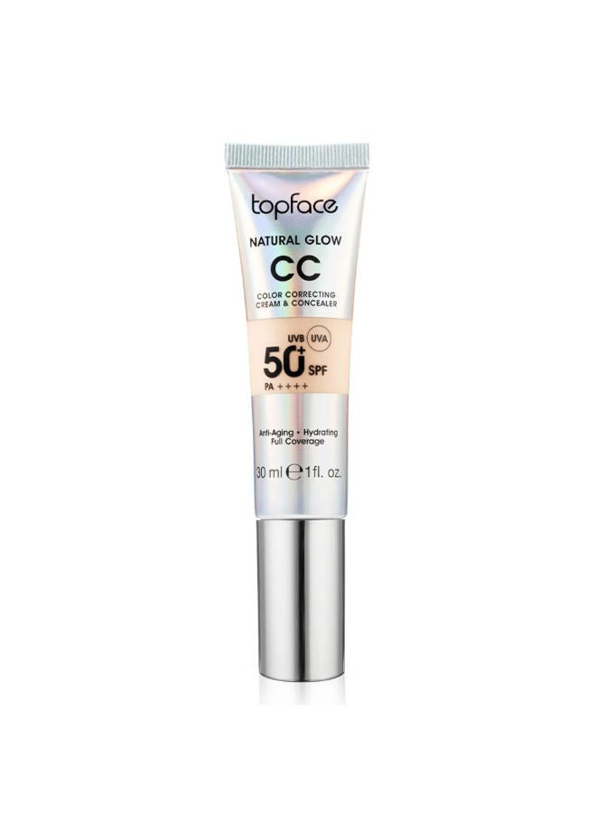 topface Natural Glow CC Color Correcting Cream & Concealer  50+ SPF - Image 1