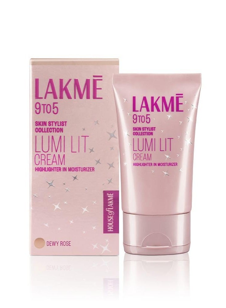 لاكمي كريم لاكمي لومي - كريم للوجه مع مرطب + هايلايتر، غني بالنياسيناميد وحمض الهيالورونيك ديوي روز، 30 جم - Image 1