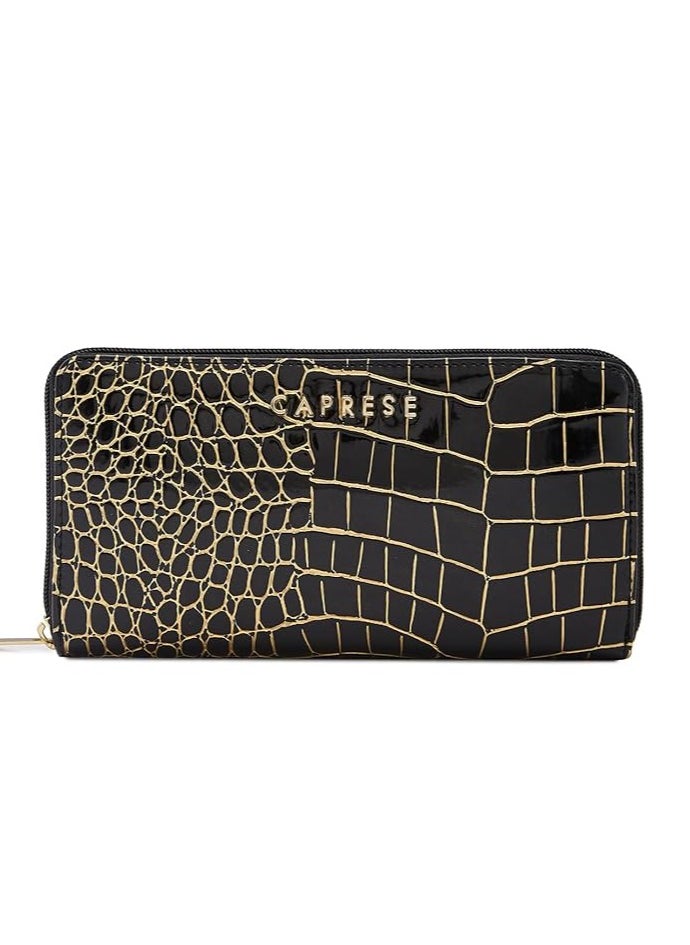 CAPRESE Caprese Miranda Zip Around Wallet for Women| Large, Black | Multiple Card Slots with Stylish Animal Print | Perfect for Carrying Daily Essentials  - Image 1