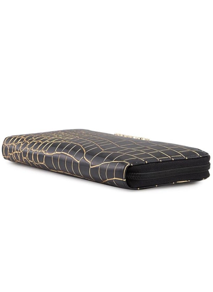 CAPRESE Caprese Miranda Zip Around Wallet for Women| Large, Black | Multiple Card Slots with Stylish Animal Print | Perfect for Carrying Daily Essentials  - Image 3