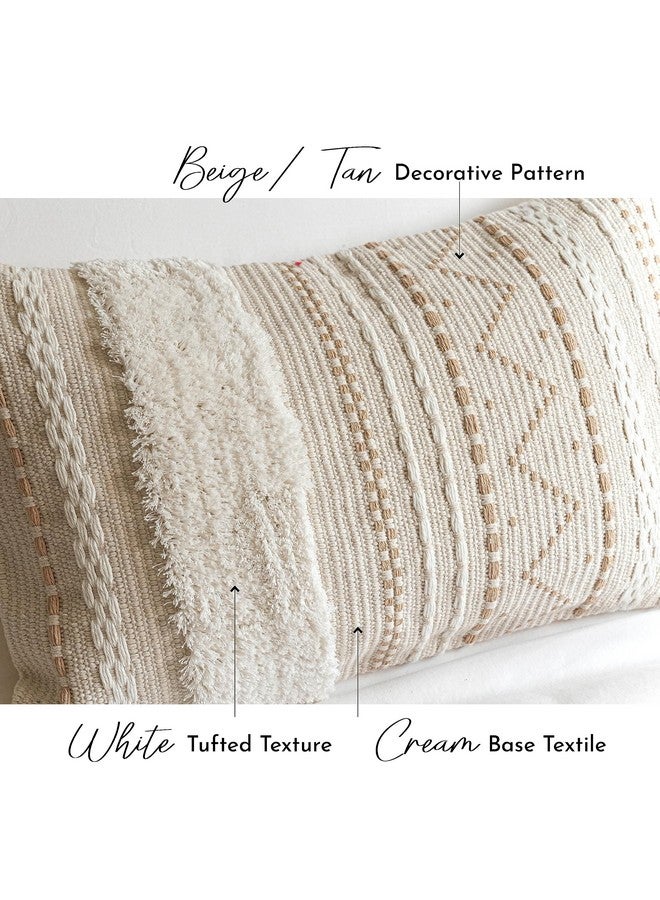 BlissBlush Large Body Pillow Cover for Bed 20x54 Boho Accent Oversized Long Pillowcase for Bedroom Neutral White Decorative Cushion Farmhouse Home Décor (Cover ONLY, Pack of 1) - Image 3