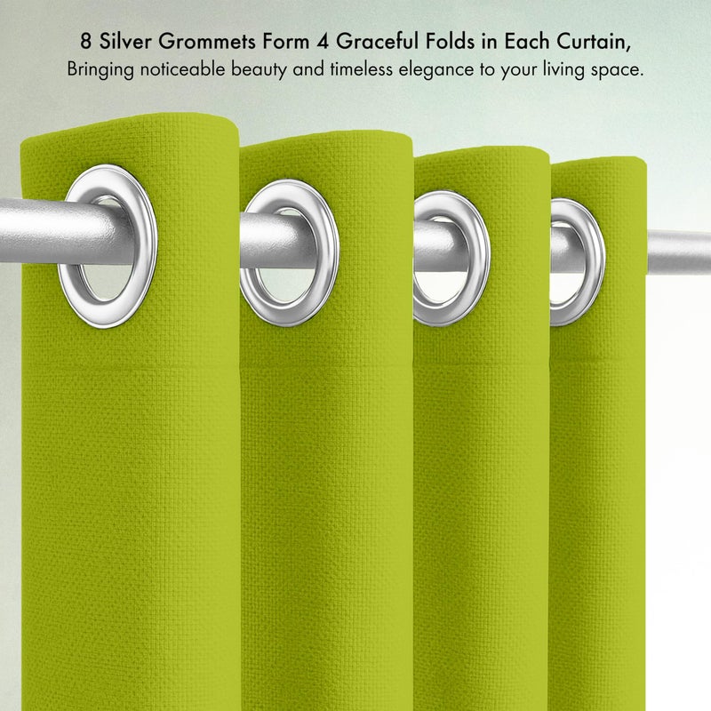 Amali Textured Curtains for Bedroom or Living Room 2 Panels, 16 Grommets, (W132 x L274 cm) Indoor/Outdoor Window & Door Home Dcor - Image 2