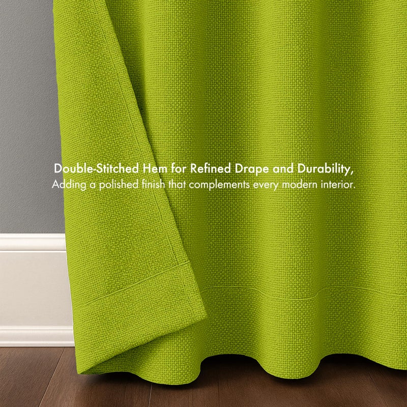 Amali Textured Curtains for Bedroom or Living Room 2 Panels, 16 Grommets, (W132 x L274 cm) Indoor/Outdoor Window & Door Home Dcor - Image 4