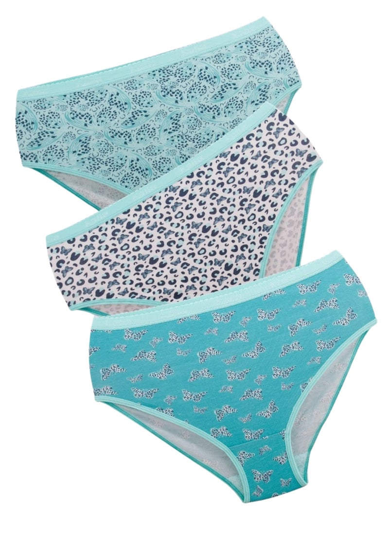 Kalia Pack of 3 Printed Cotton Brief Panties Underwear for Women  - Image 4