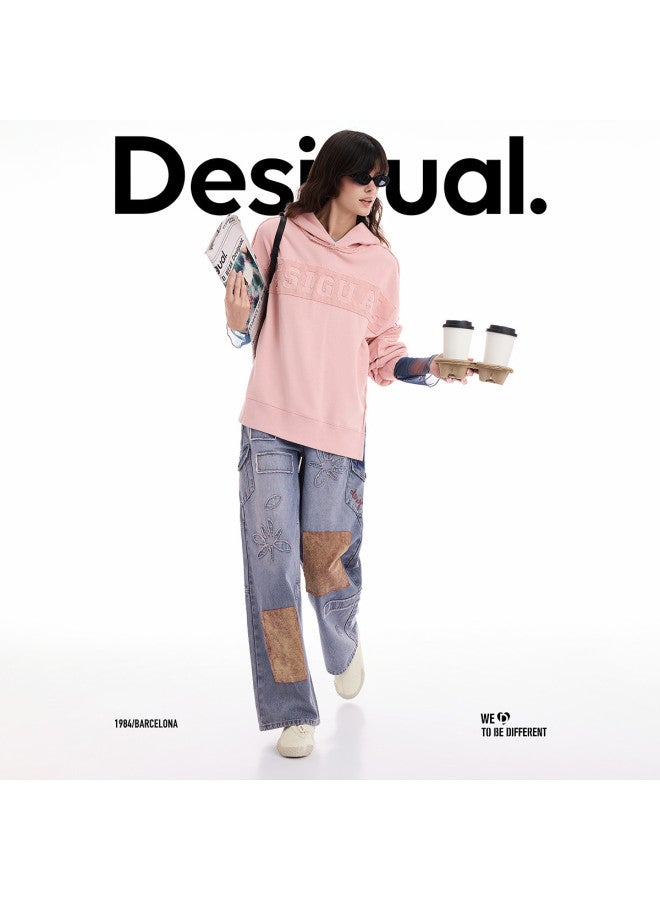 DESIGUAL 25 Fall/Winter New Product Frayed Design Hooded Women'S Sweatshirt - Image 3
